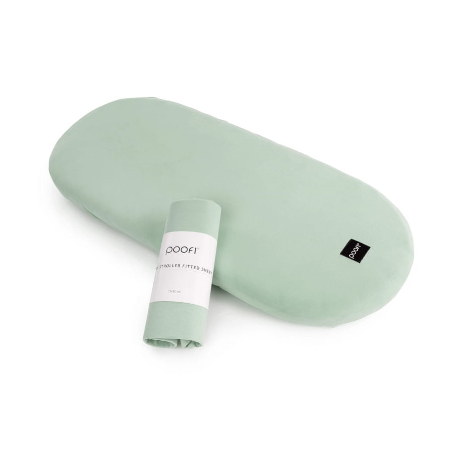 Poofi Prześcieradło bawełniane do wózka gondoli 75x35cm Szałwia