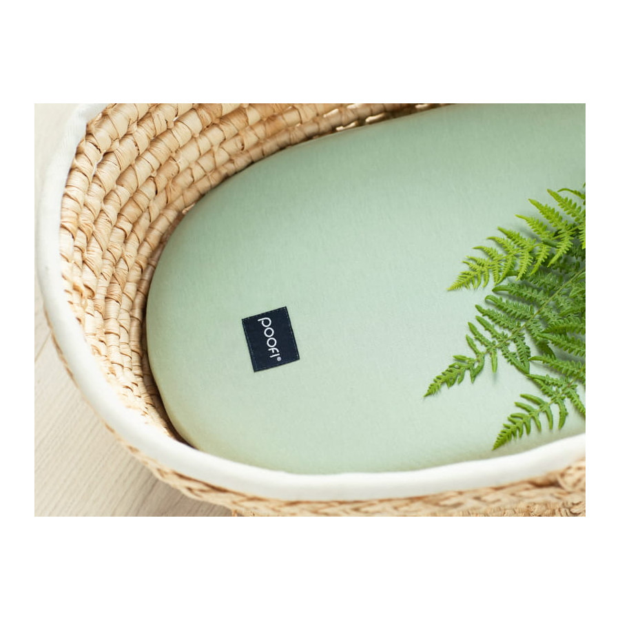 Poofi Prześcieradło bawełniane do wózka gondoli 75x35cm Szałwia