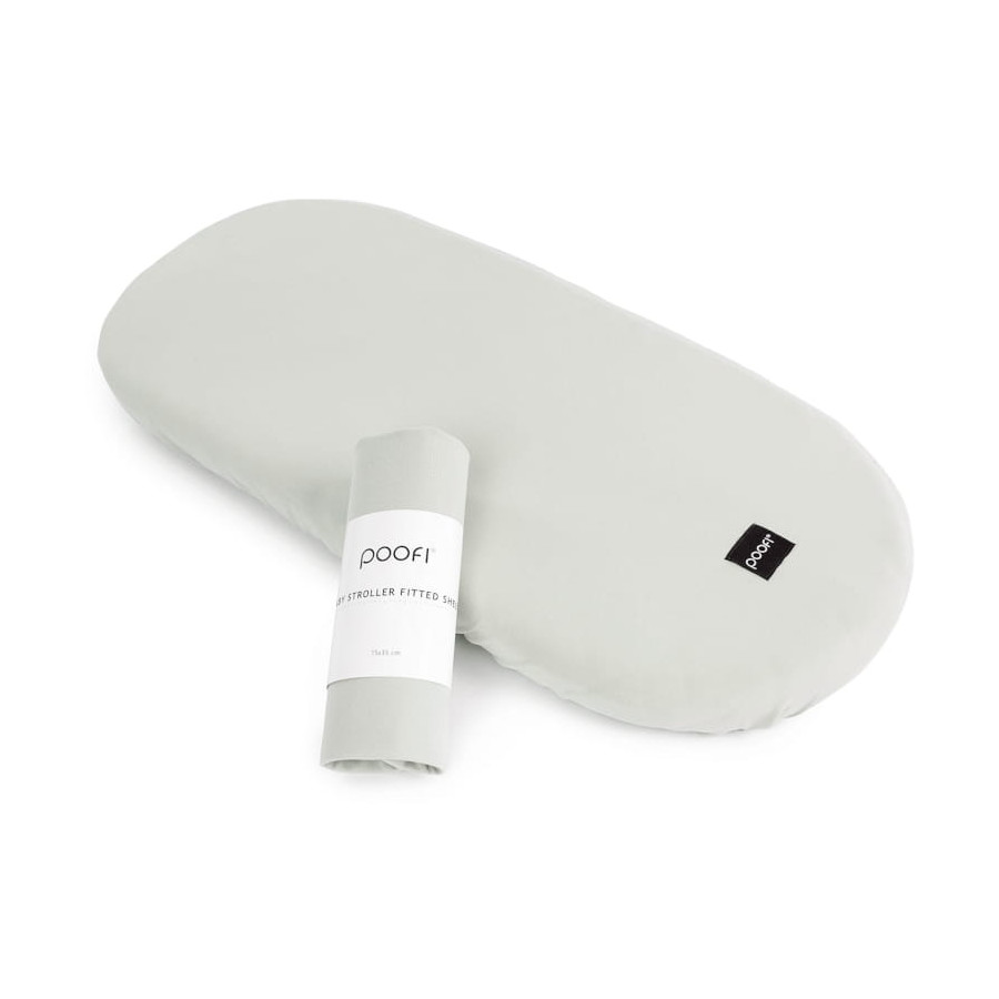 Poofi Prześcieradło bawełniane do wózka gondoli 75x35cm Szary