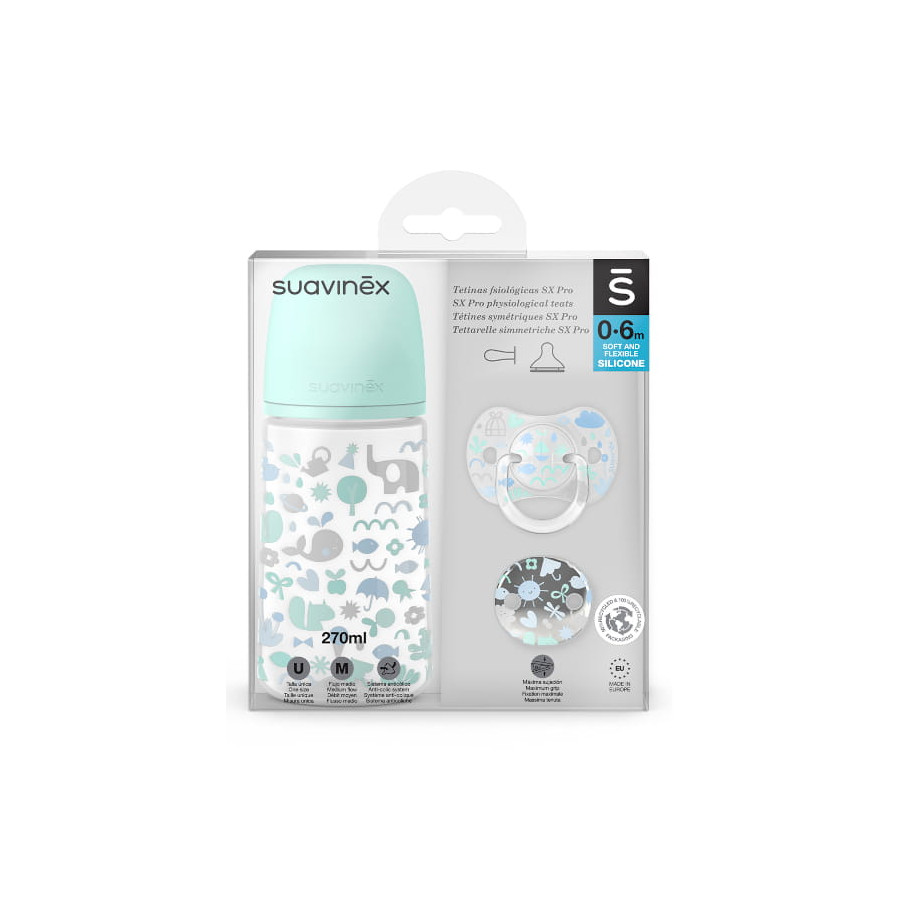 Suavinex Zestaw Startowy prezentowy SX Pro Butelka antykolkowa