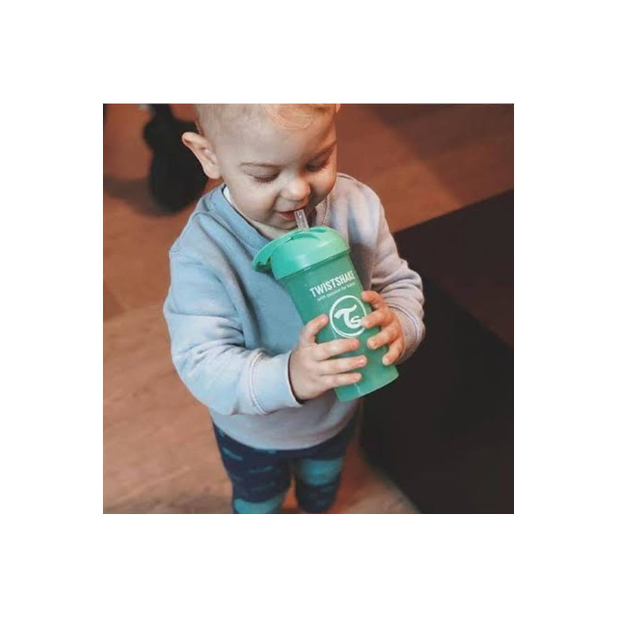 Twistshake Bidon ze słomką 360 ml Pastel Pink