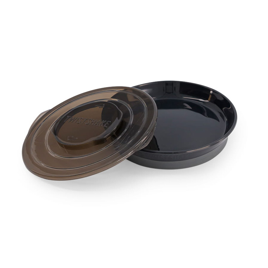 Twistshake Talerz z pokrywką Pastel Black