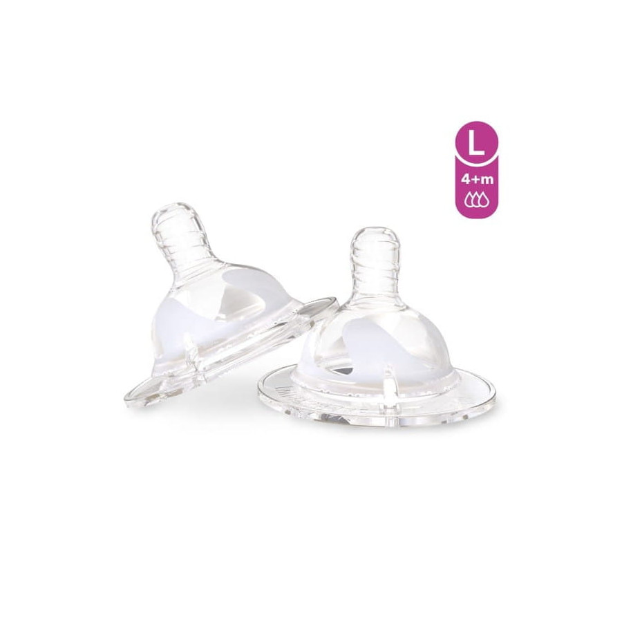 Twistshake Smoczek do butelki antykolkowy 4m+ L szybki 2 sztuki