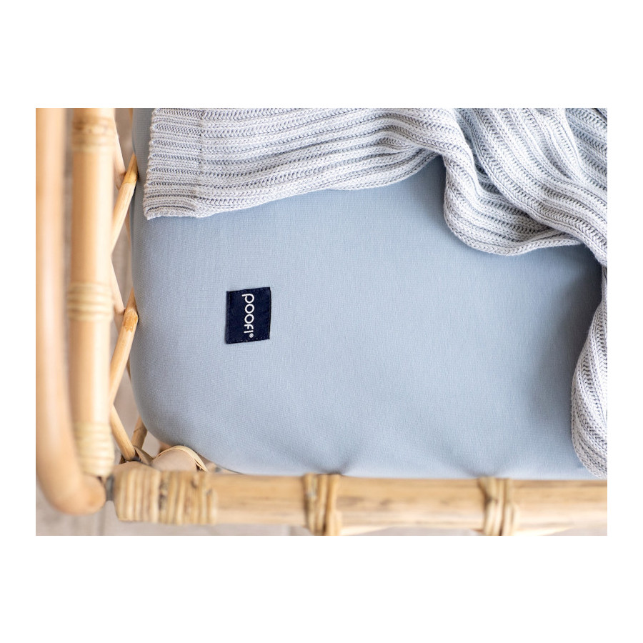 Poofi Prześcieradło Bawełniane Organiczne materac 60x120cm Blue