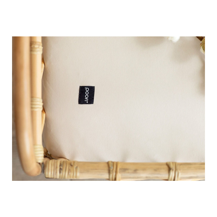 Poofi Prześcieradło Bawełniane Organiczne materac 60x120cm Beż Latte