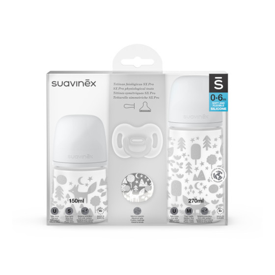 Suavinex Zestaw Startowy prezentowy SX Pro Butelka antykolkowa