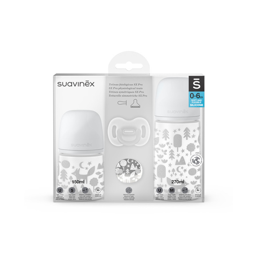 Suavinex Zestaw Startowy prezentowy SX Pro Butelka antykolkowa