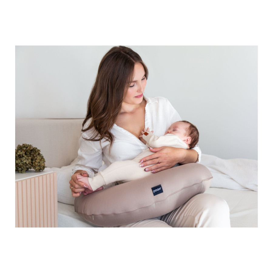 Poofi Pokrowiec na Poduszka do karmienia bawełniany Nugat