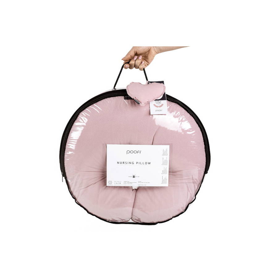 Poofi Poduszka do karmienia bawełniana Organic Róża