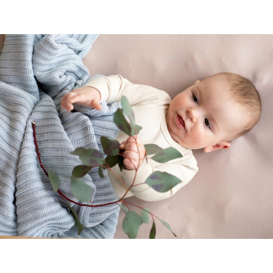 Poofi Prześcieradło Bawełniane Organiczne materac 70x140cm Szare