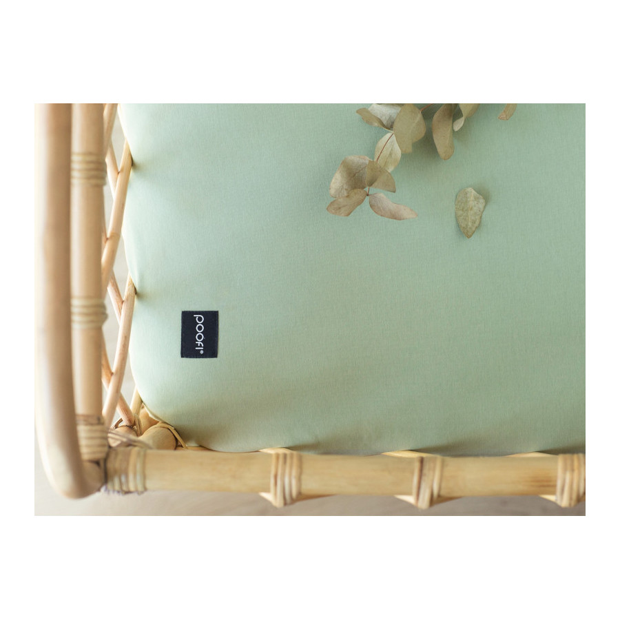 Poofi Prześcieradło Bawełniane Organiczne materac 70x140cm Szałwia