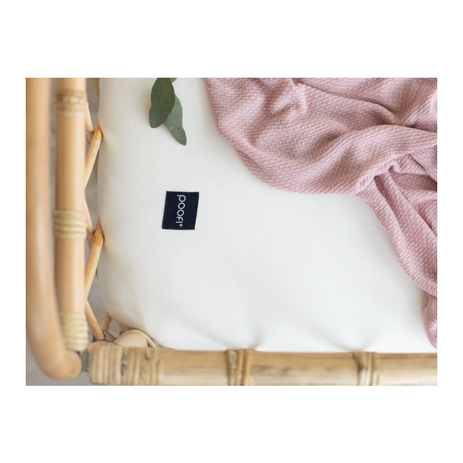 Poofi Prześcieradło Bawełniane Organiczne materac 70x140cm Śmietanka