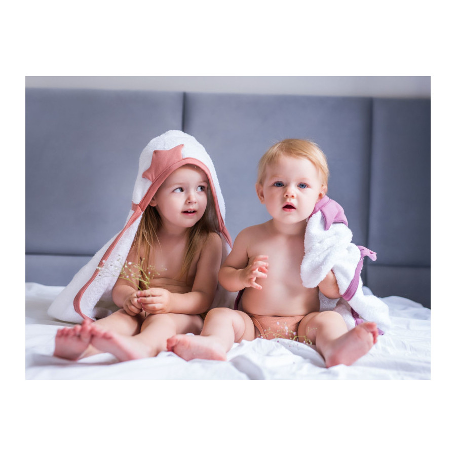 Poofi Ręcznik kąpielowy okrycie frotte bawełna 130x70cm Fiołek