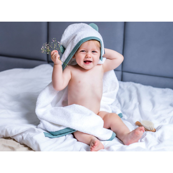 Poofi Ręcznik kąpielowy okrycie frotte bawełna 130x70cm Róża