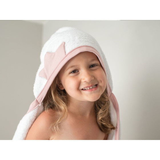 Poofi Ręcznik kąpielowy okrycie frotte bawełna 130x70cm Róża