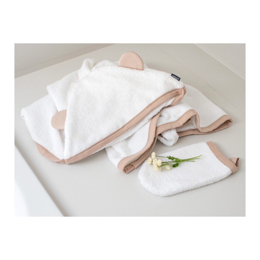 Poofi Ręcznik kąpielowy okrycie frotte bawełna 130x70cm Nugat