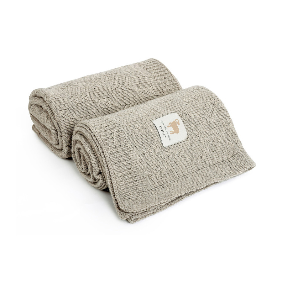 Poofi Kocyk wełniany Merino z wełny merynosa 80x100cm