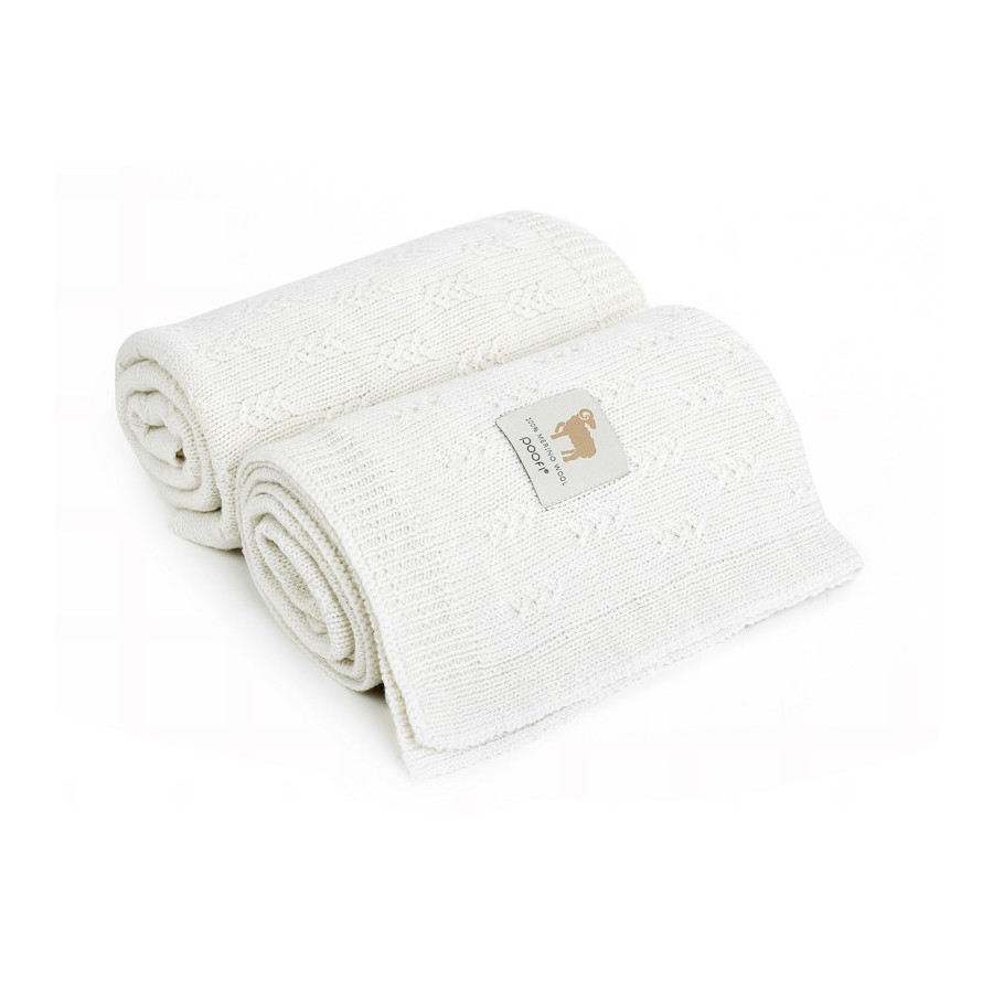 Poofi Kocyk wełniany Merino z wełny merynosa 80x100cm