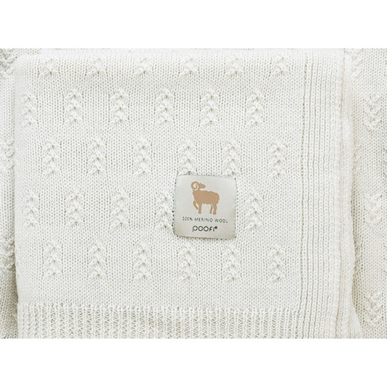 Poofi Kocyk wełniany Merino z wełny merynosa 80x100cm