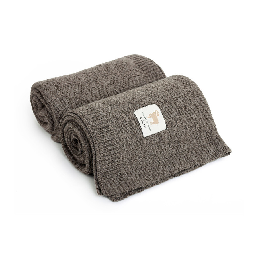 Poofi Kocyk wełniany Merino z wełny merynosa 80x100cm