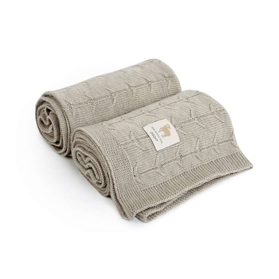 Poofi Kocyk wełniany Merino z wełny merynosa 80x100cm