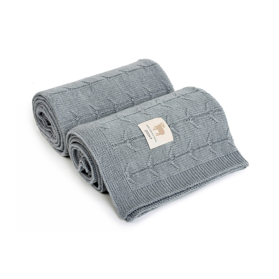 Poofi Kocyk wełniany Merino z wełny merynosa 80x100cm